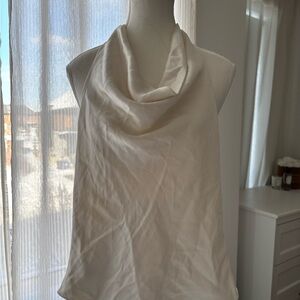Aritzia Cream Satin Top